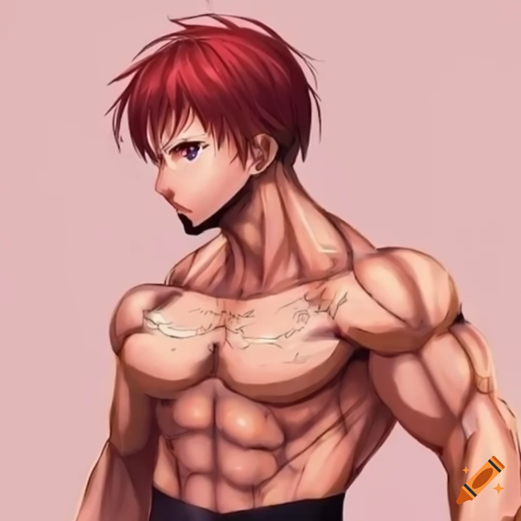 How to draw muscular anime boy. Anime bodybuilding 