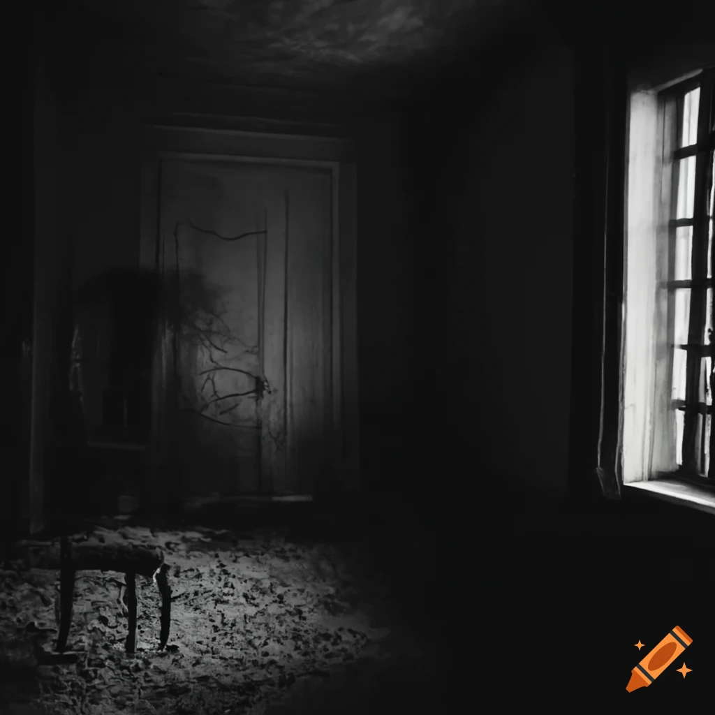 image of a ghost in an abandoned house