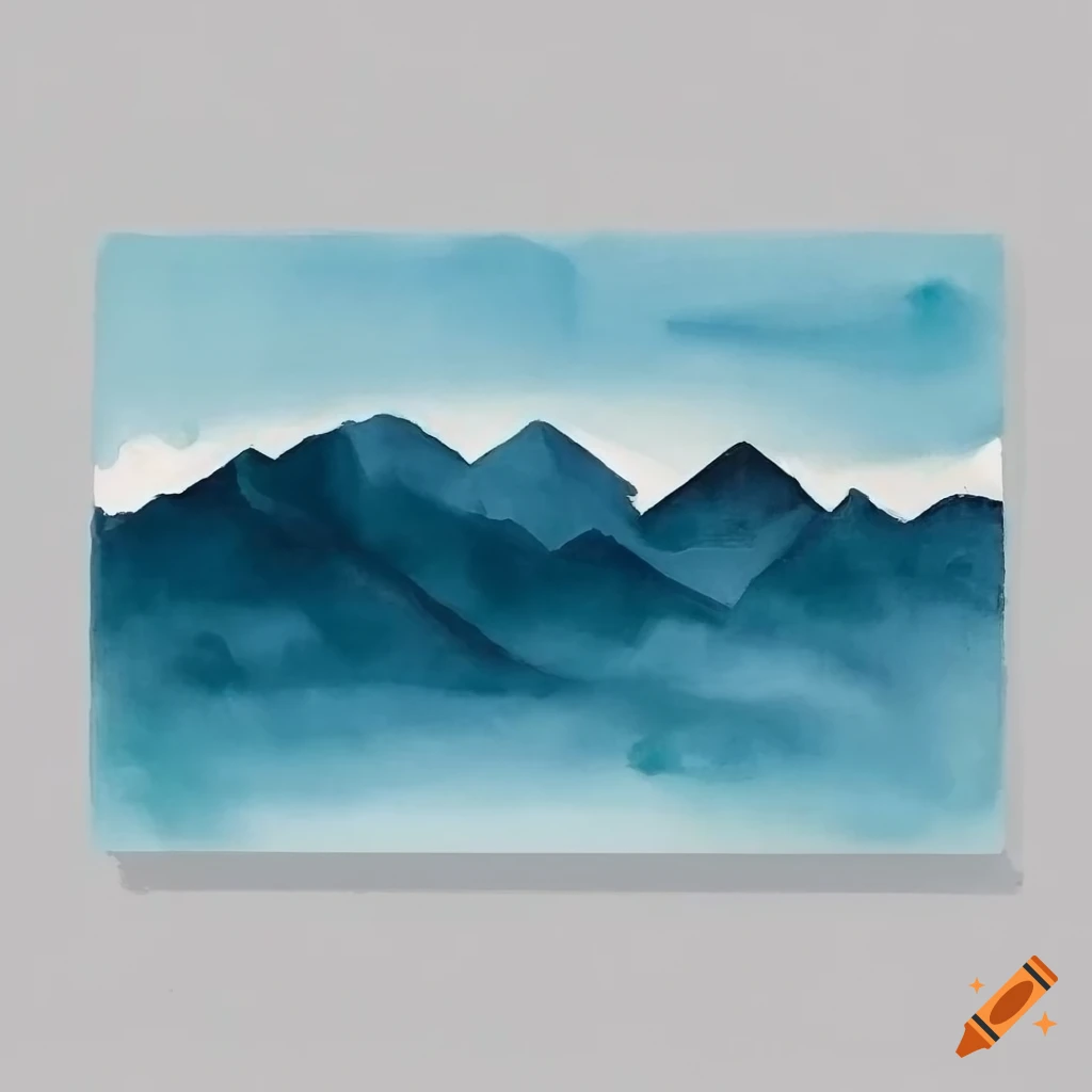 Watercolor painting of minimalist mountains on Craiyon