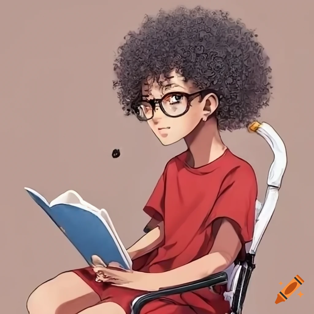diverse child reading a book in a wheelchair