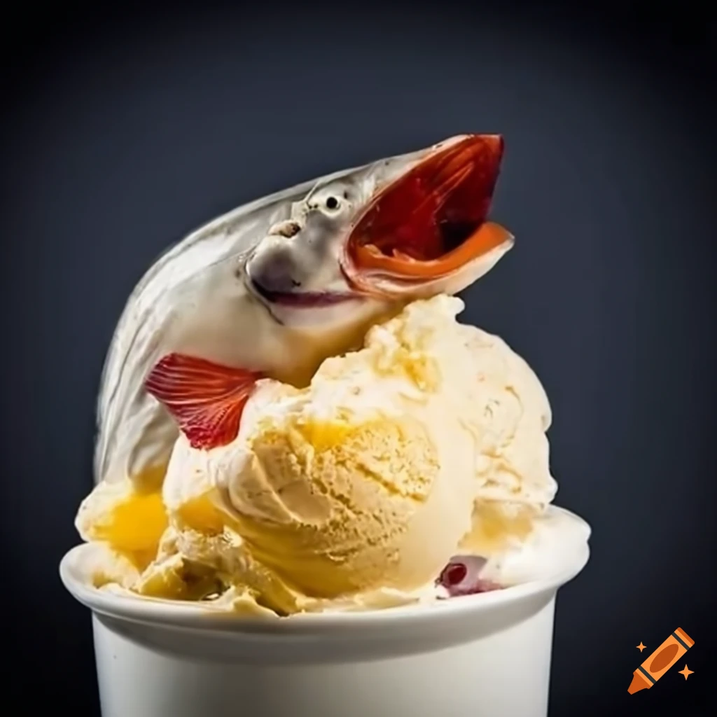Unique fishshaped ice cream with a surprise inside on Craiyon