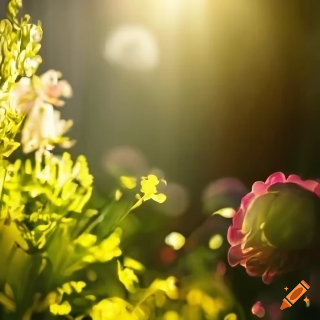 sunlit garden in springtime