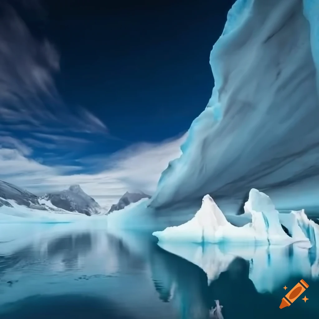 view beneath a glacier at midday
