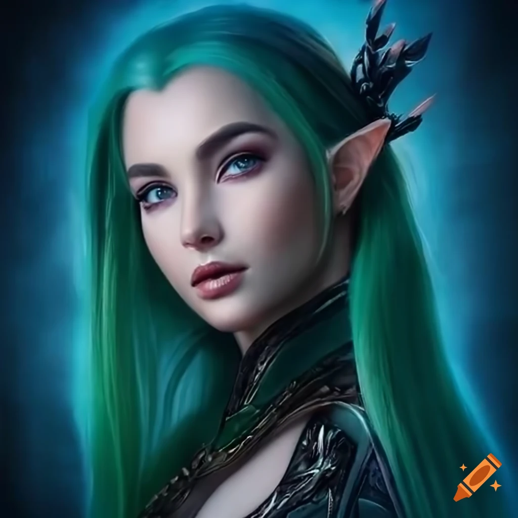 photorealistic portrait of an elven woman