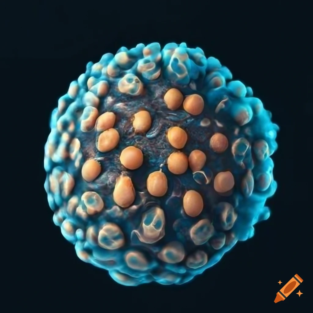 microscopic image of a bumpy animal cell