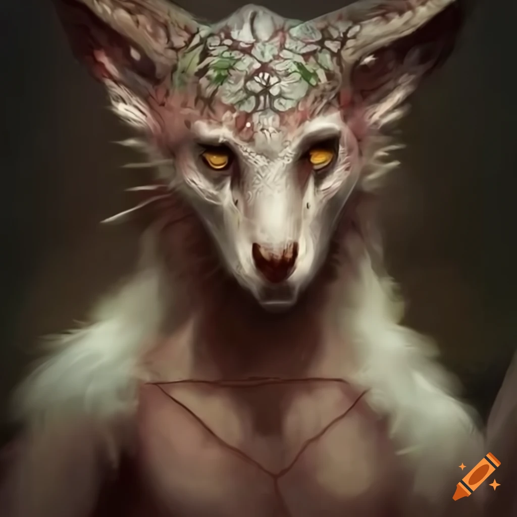 art of a fantasy animal hybrid with stitched seams