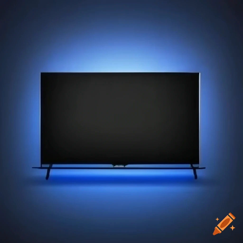 Modern minimalist tv with a blue line on a black screen on Craiyon