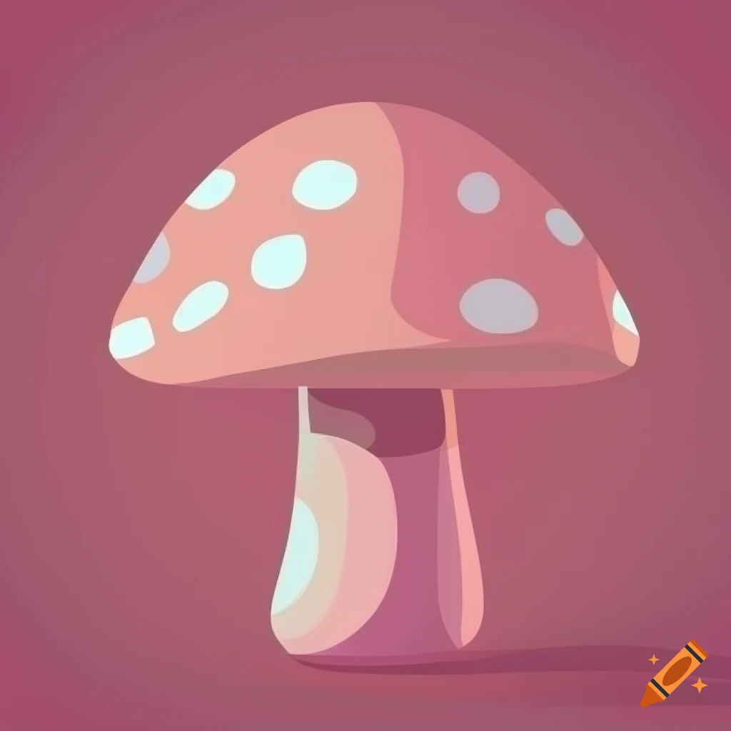 Stylized vector of a pink toadstool on craiyon