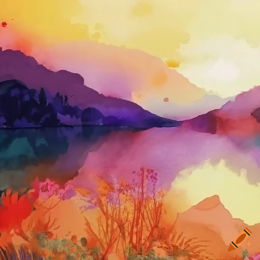 Zen Art Sunset Watercolor Painting — The Art Gear Guide