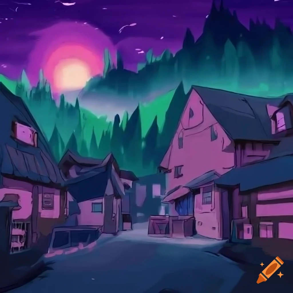 90s Anime style Digital Art Of A Small Village 90s-anime-style-digital-art-of-a-small-village
