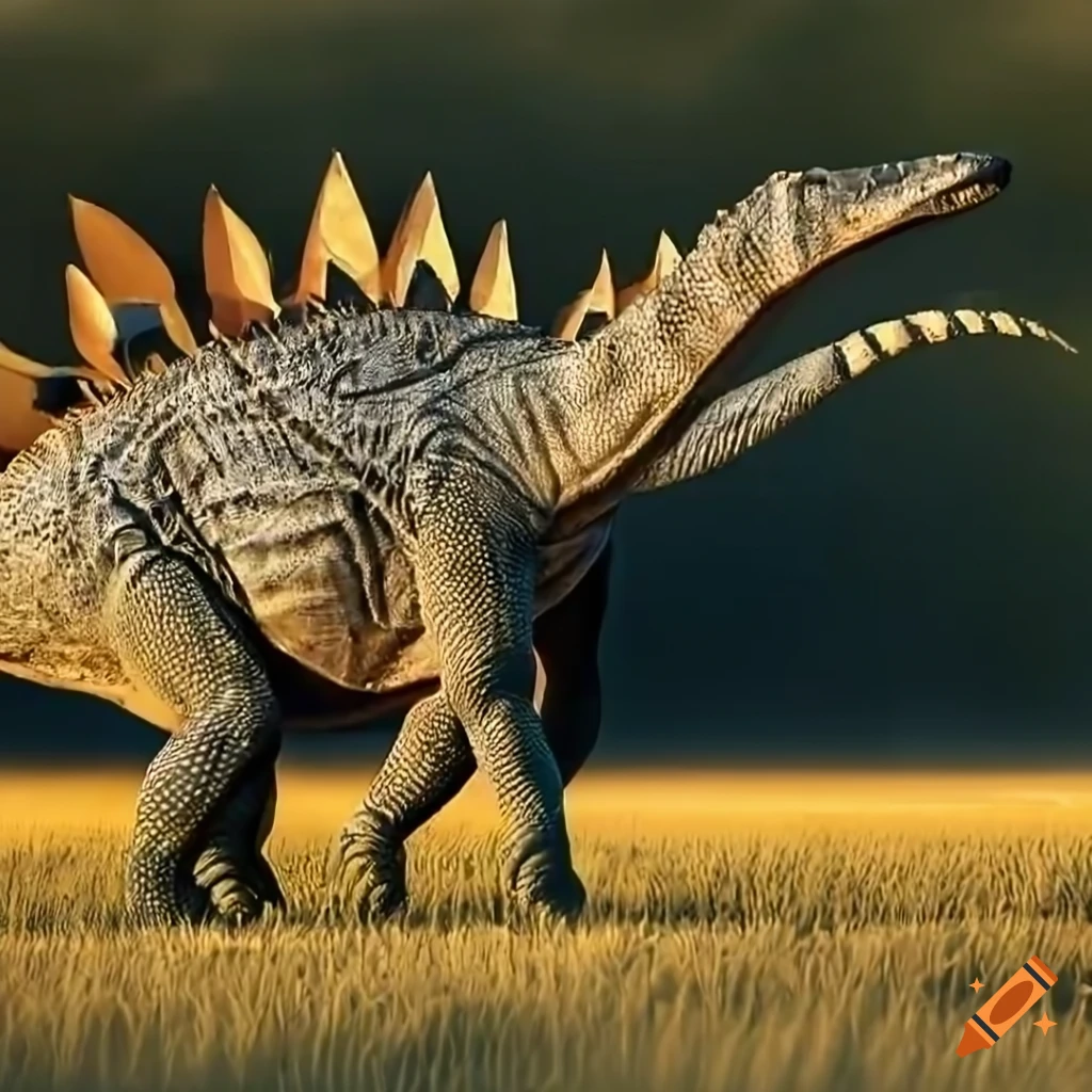 stegosaurus with intricate color and skin pattern