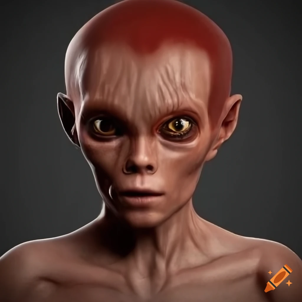 Image Of An Alien Humanoid Man With Maroon Hair And Brown Skin On Craiyon 