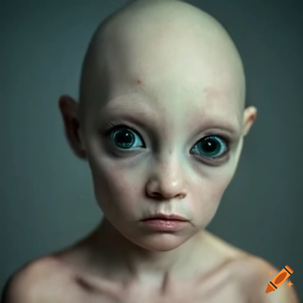 Character artwork of a hairless alien girl