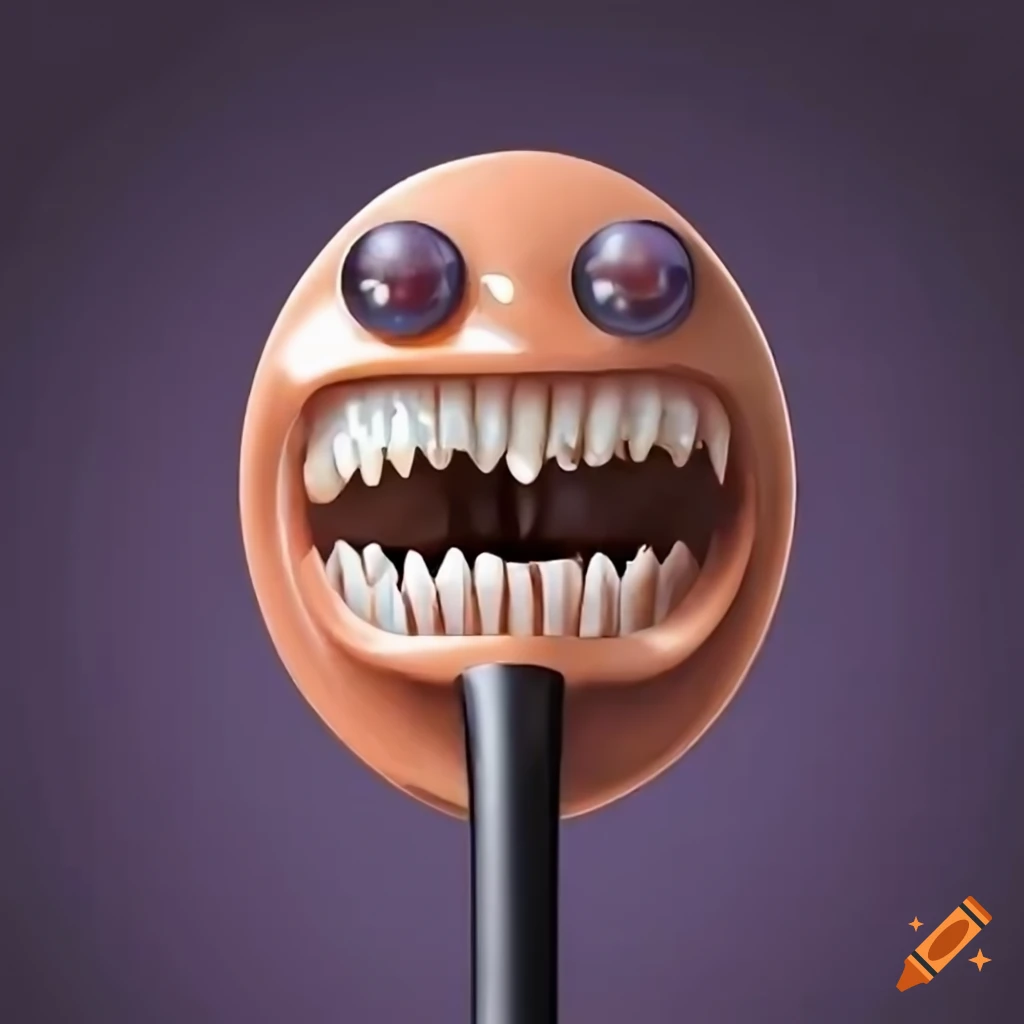 digital art of a spoon with a mouth