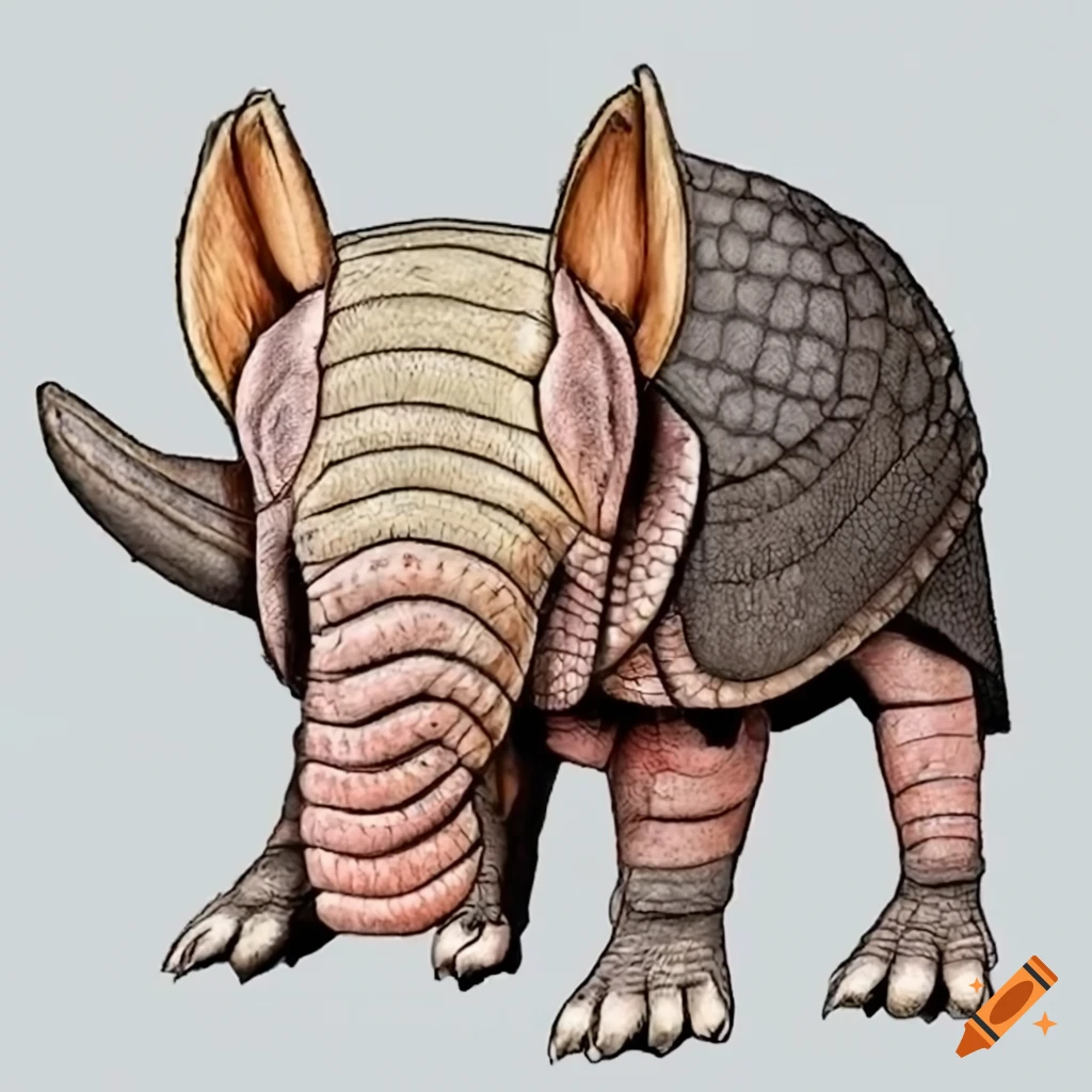 Image of an elephant armadillo hybrid on craiyon