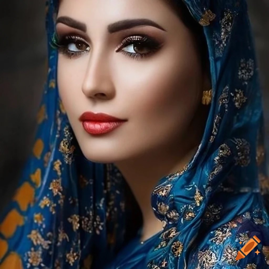 Portrait Of A Traditional Persian Lady With High Resolution