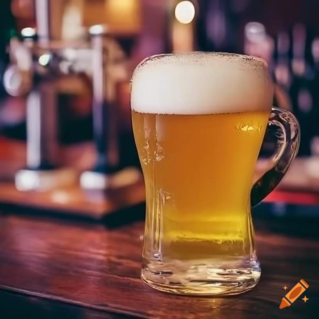 bartender serving a cold glass of beer at a pub