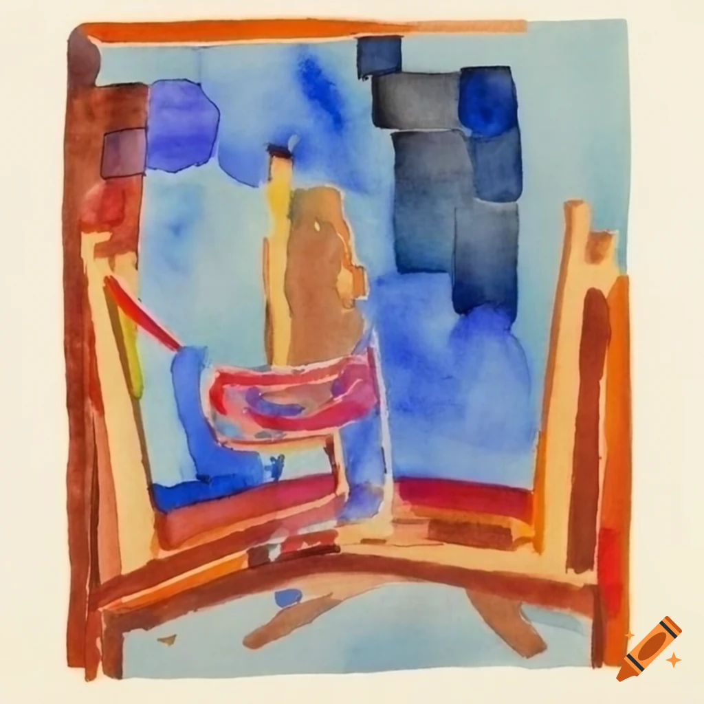 Watercolor painting of a roller coaster