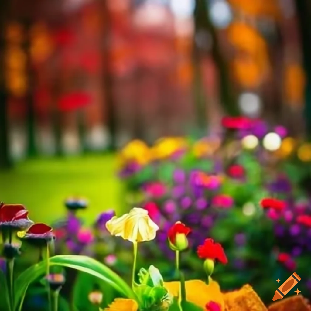 vibrant garden filled with colorful flowers
