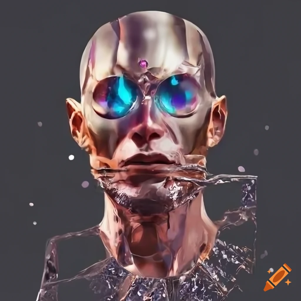 portrait of a man with a crystallized effect