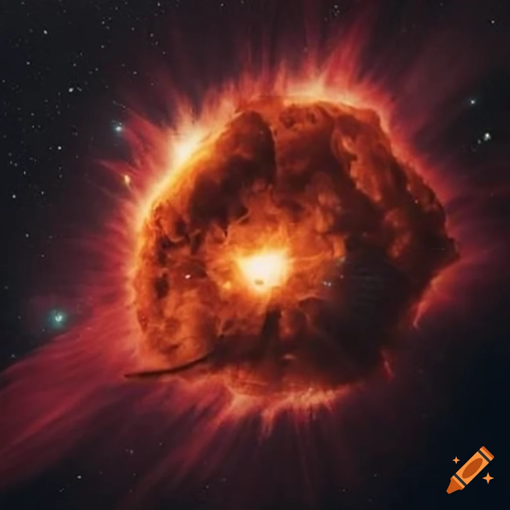 Supernova exploding in space on Craiyon