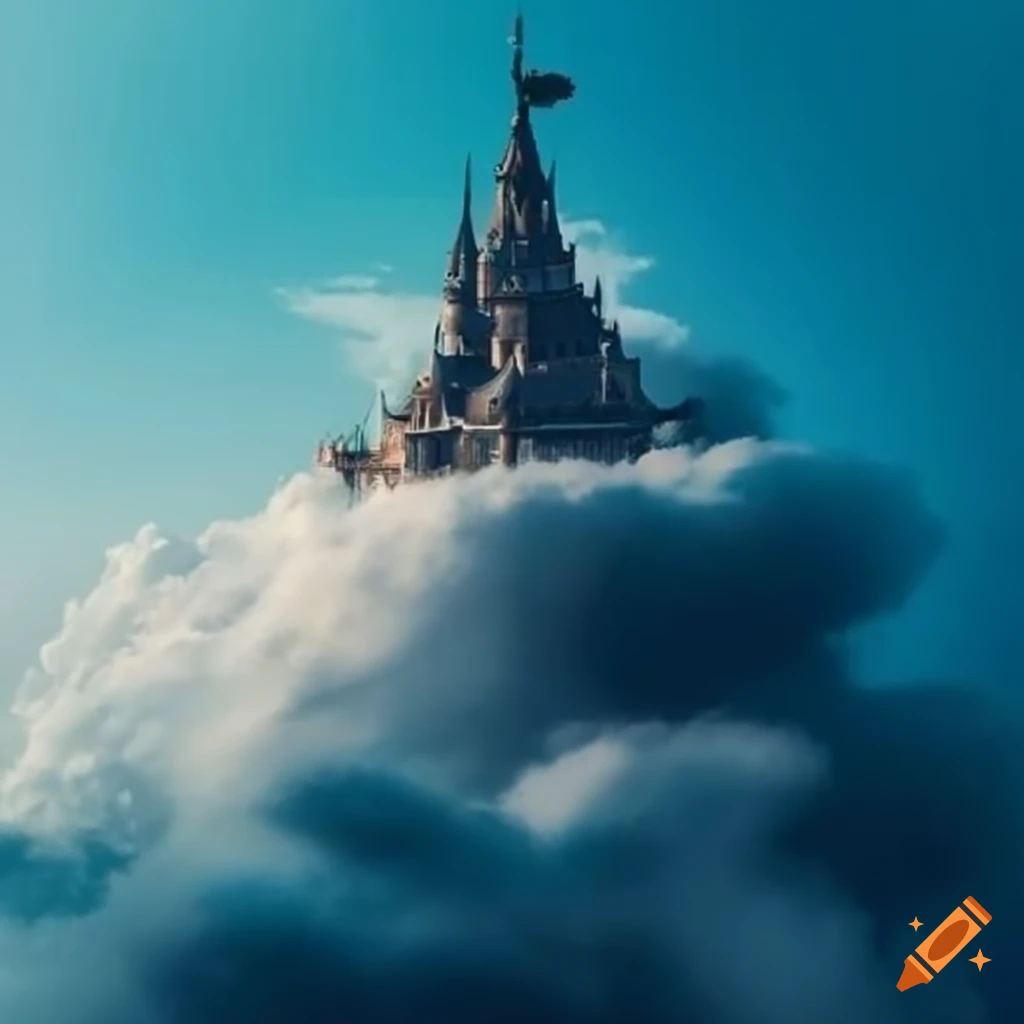 image of a floating castle in the clouds