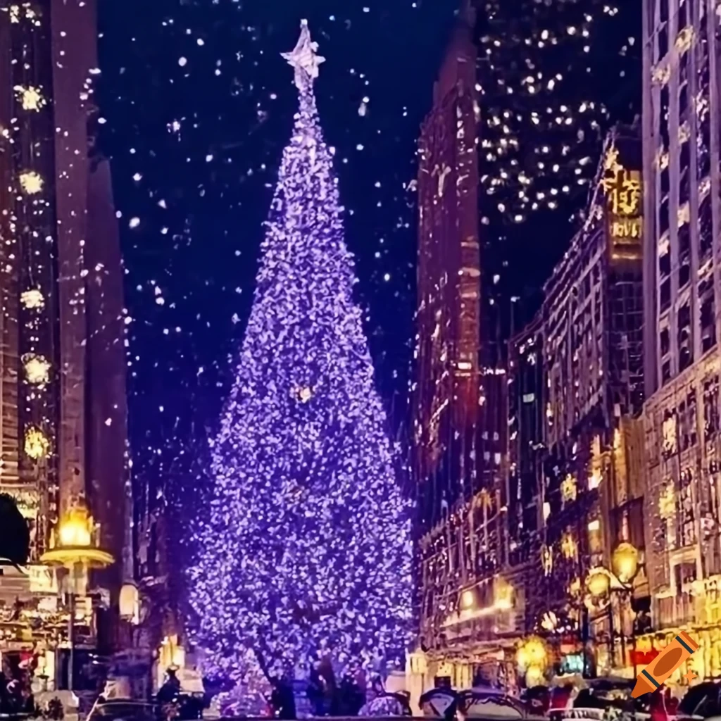 Christmas Night In New York With Sparkling Decorations On Craiyon