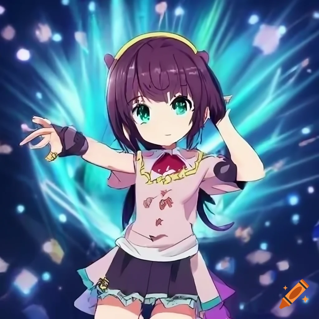 anime girl dancing on stage