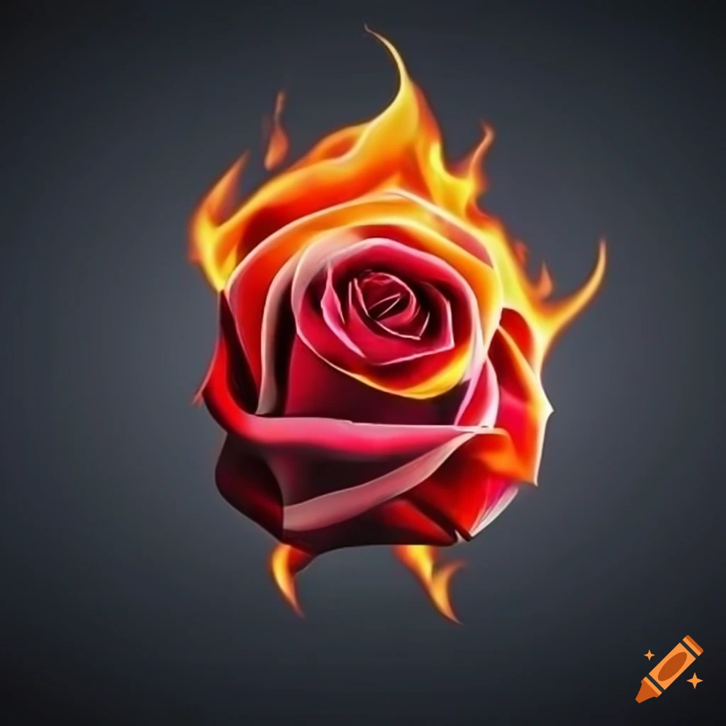 Flaming rose logo design