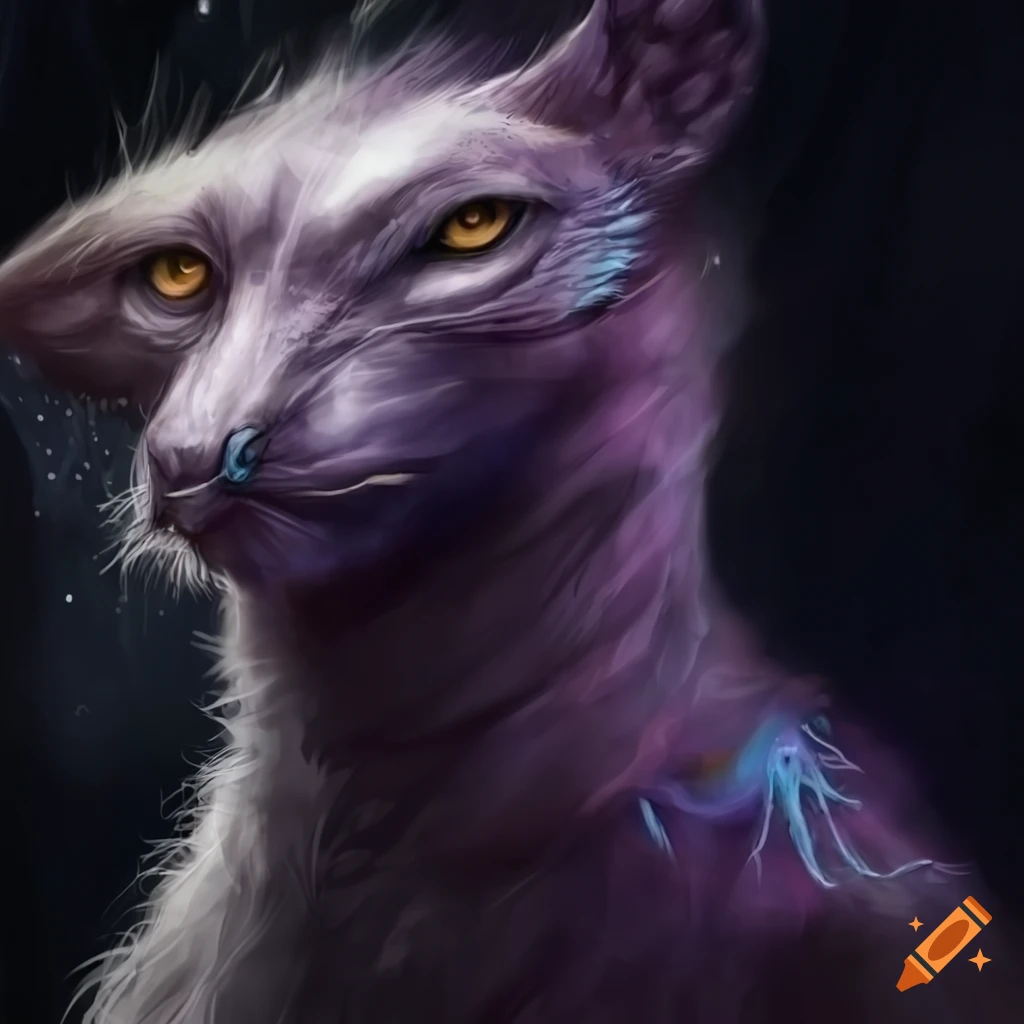 art of a fantasy animal hybrid with seams