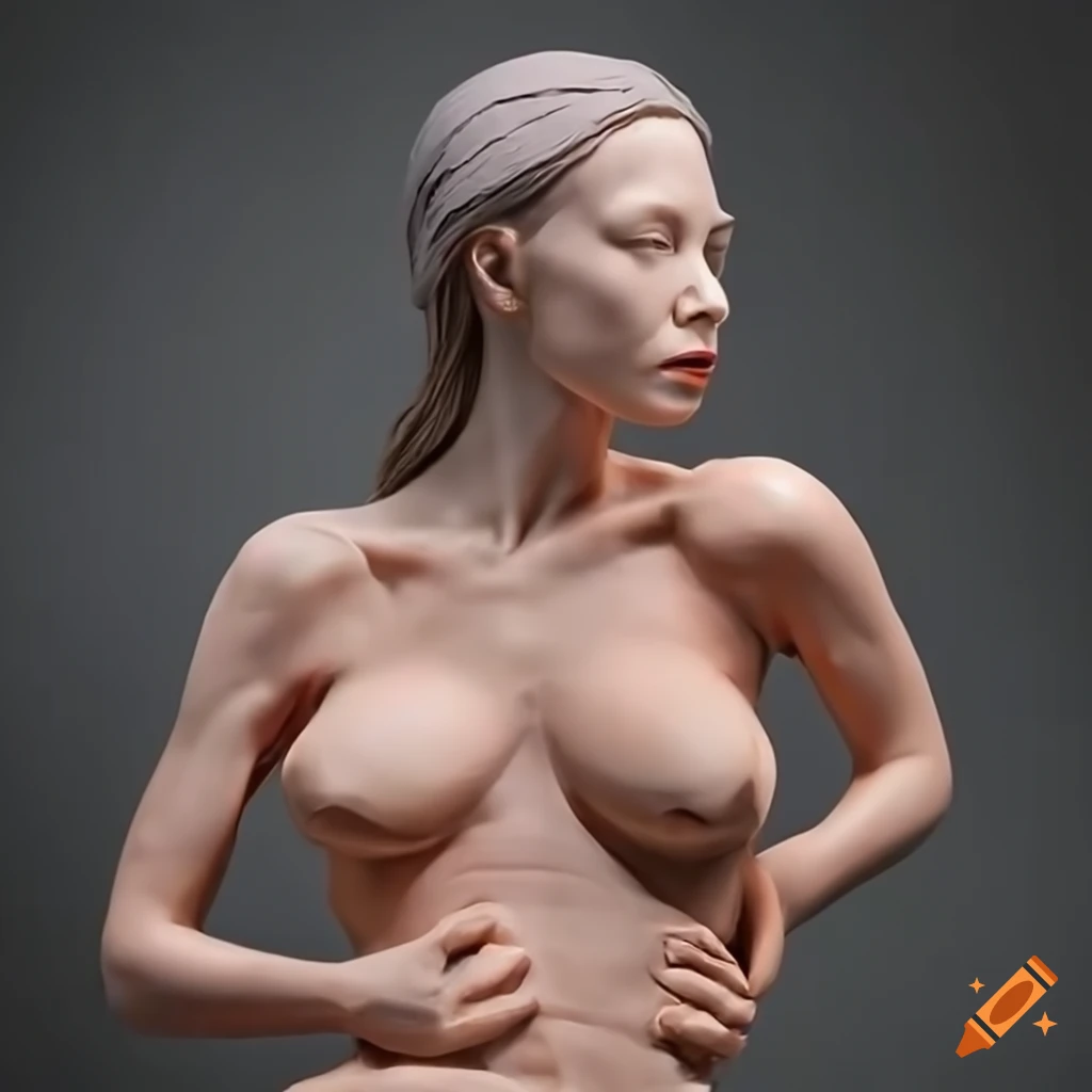 Hyperrealistic clay sculpture of three sensuous women on Craiyon