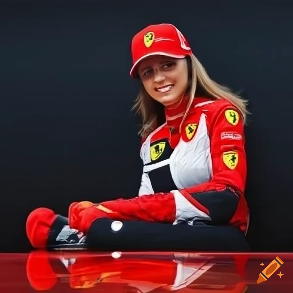 girl wearing Formula One cap and giving a thumbs-up