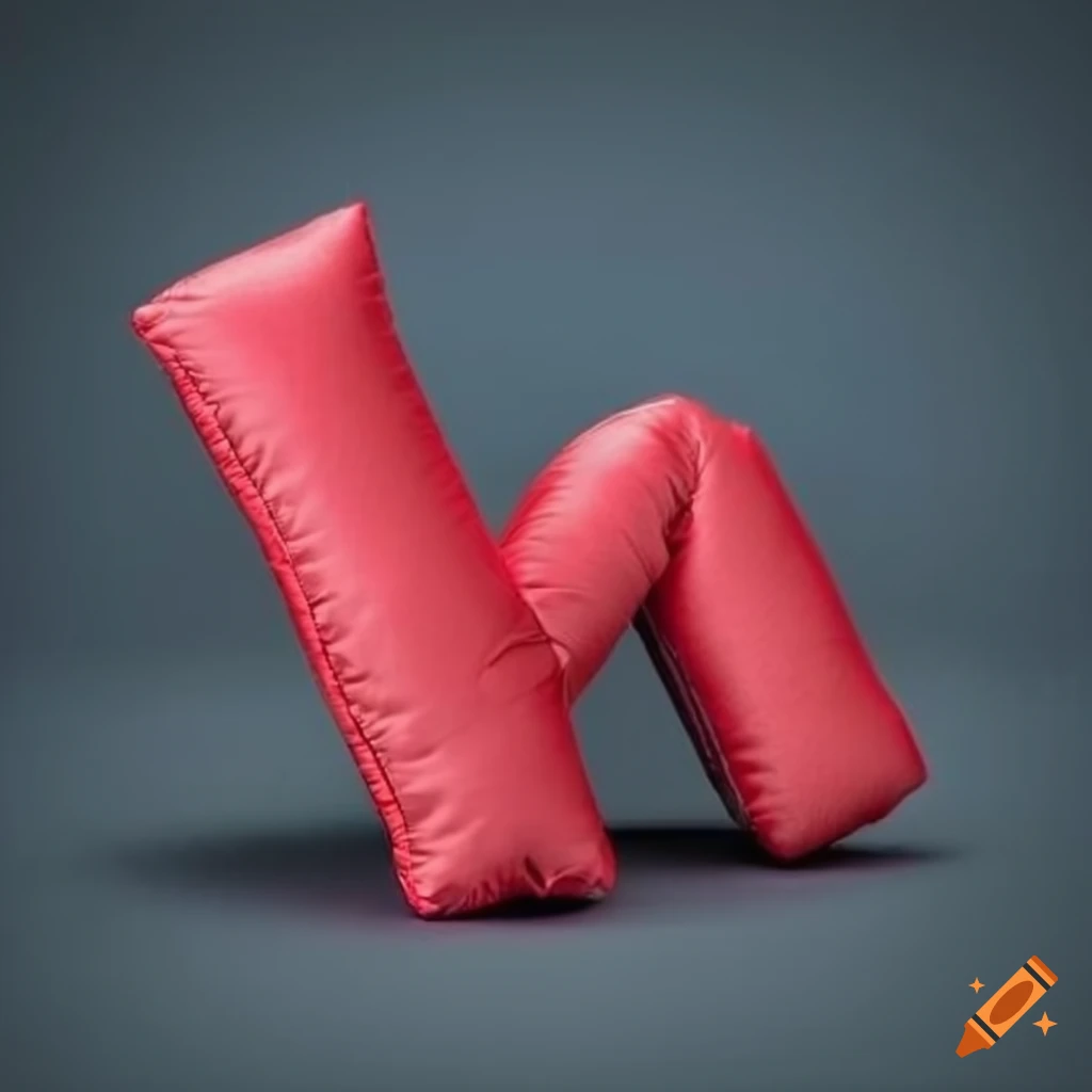 Red down padded letter z pillow on Craiyon