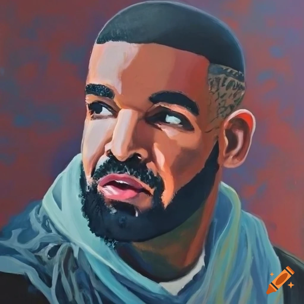 pastel painting of Drake
