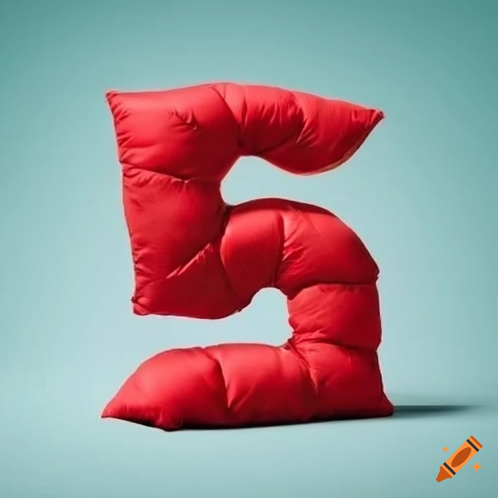 Red down padded letter pillow on Craiyon