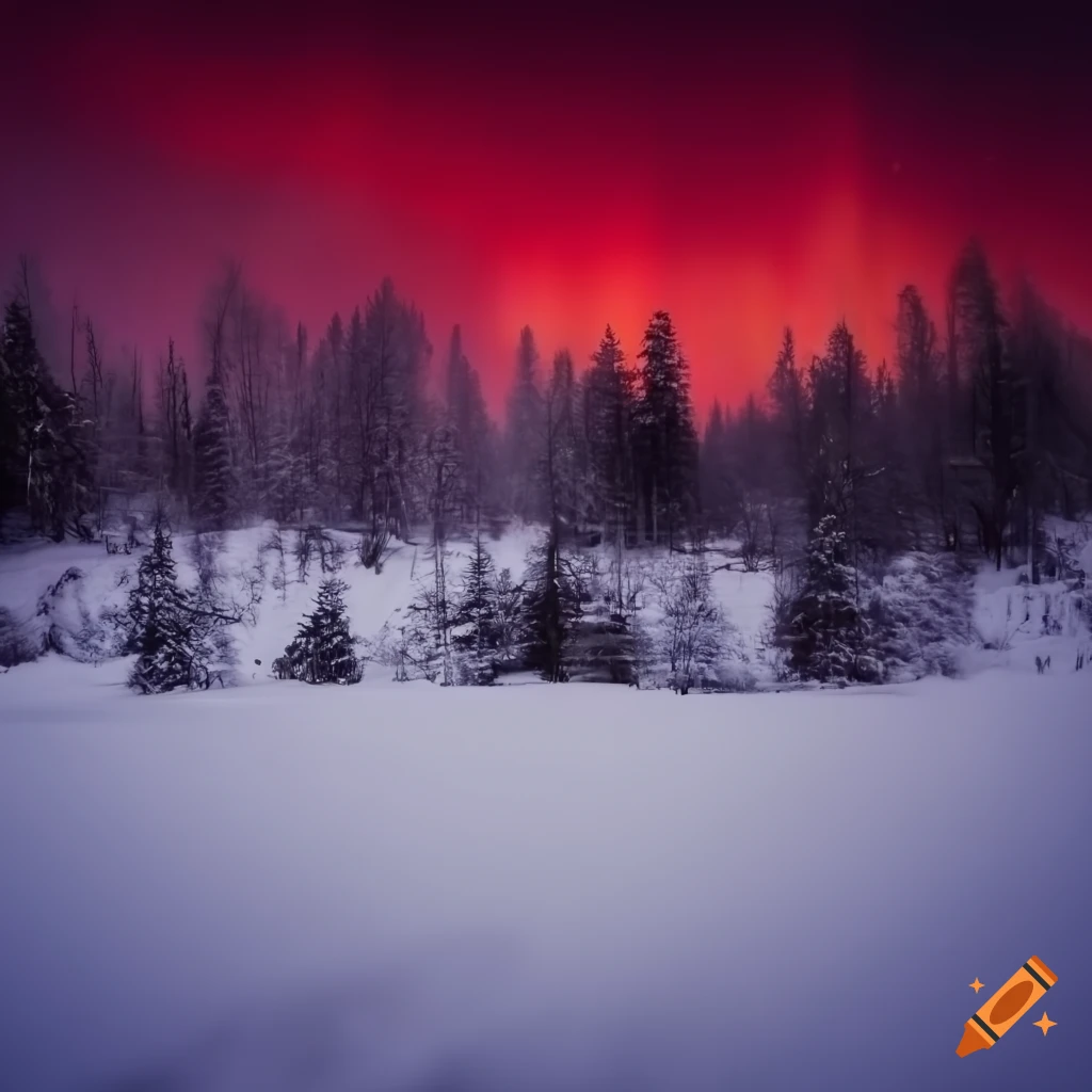 winter warfare scene in red color tone