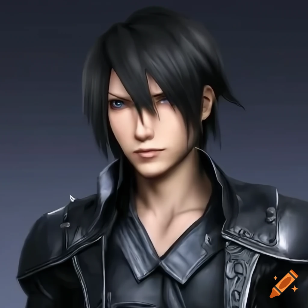 realistic-looking male character in black leather outfit