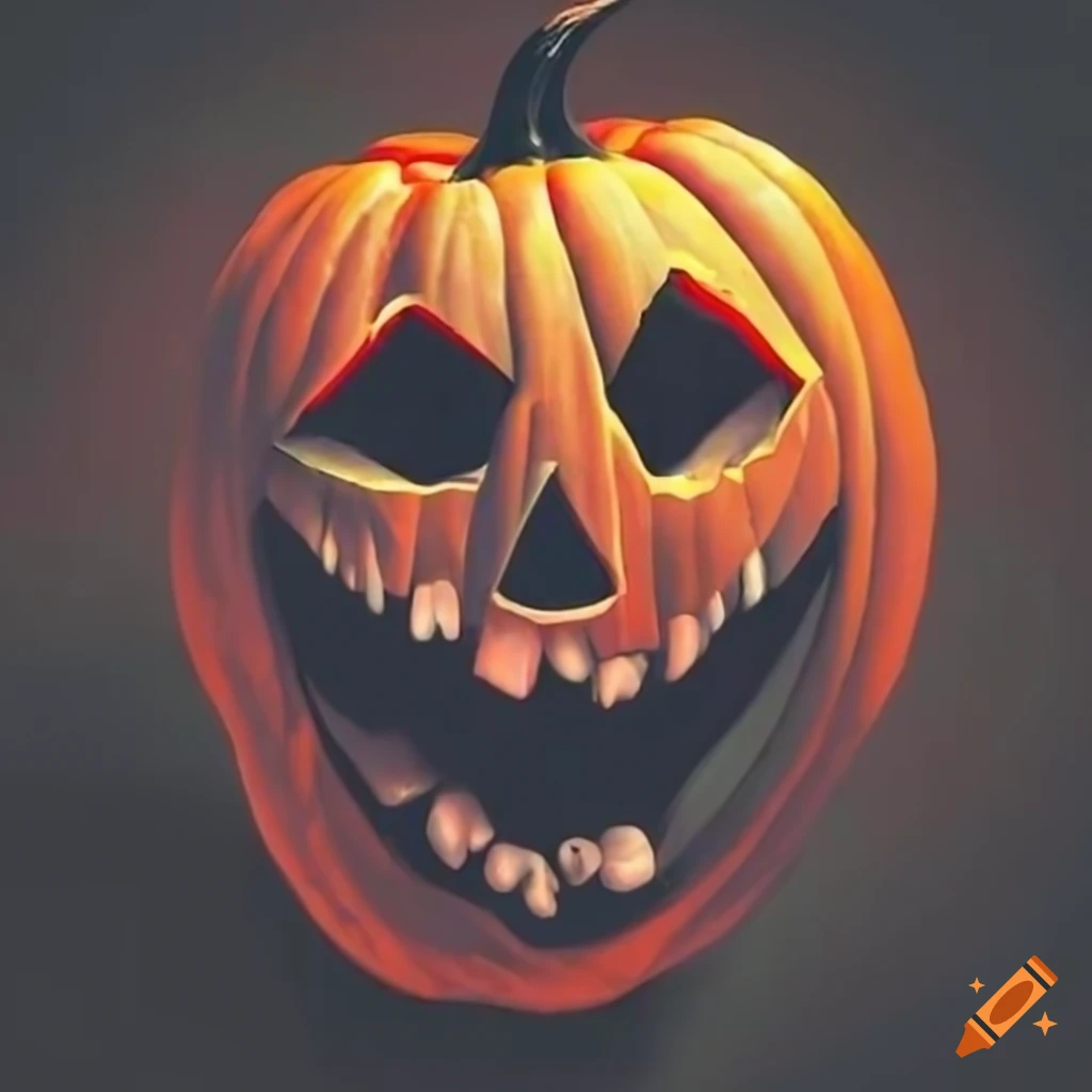 Creepy smiling halloween pumpkin