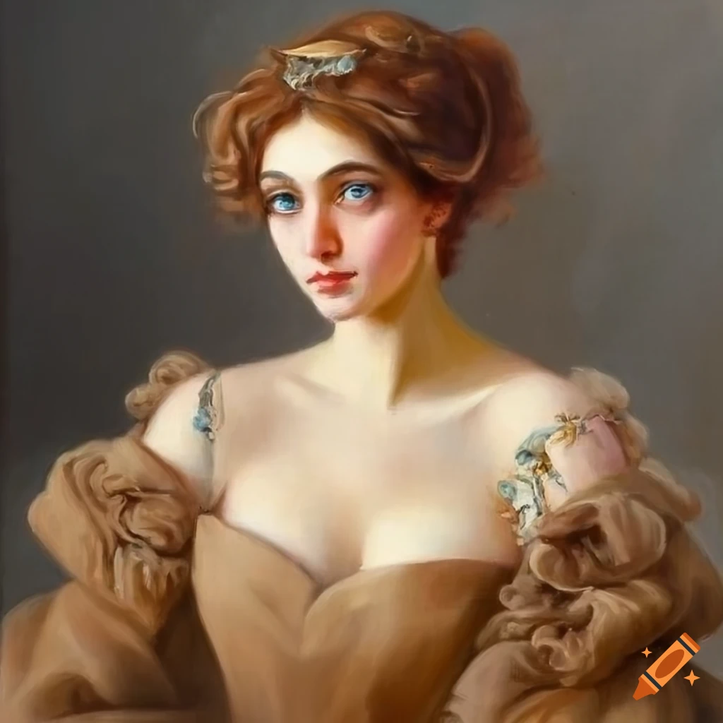 Classical Oil Painting Of Women In Brown Clothes On Craiyon