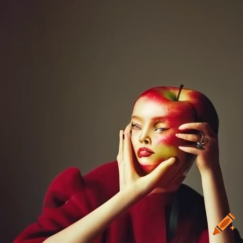 character design of an apple with limbs and face