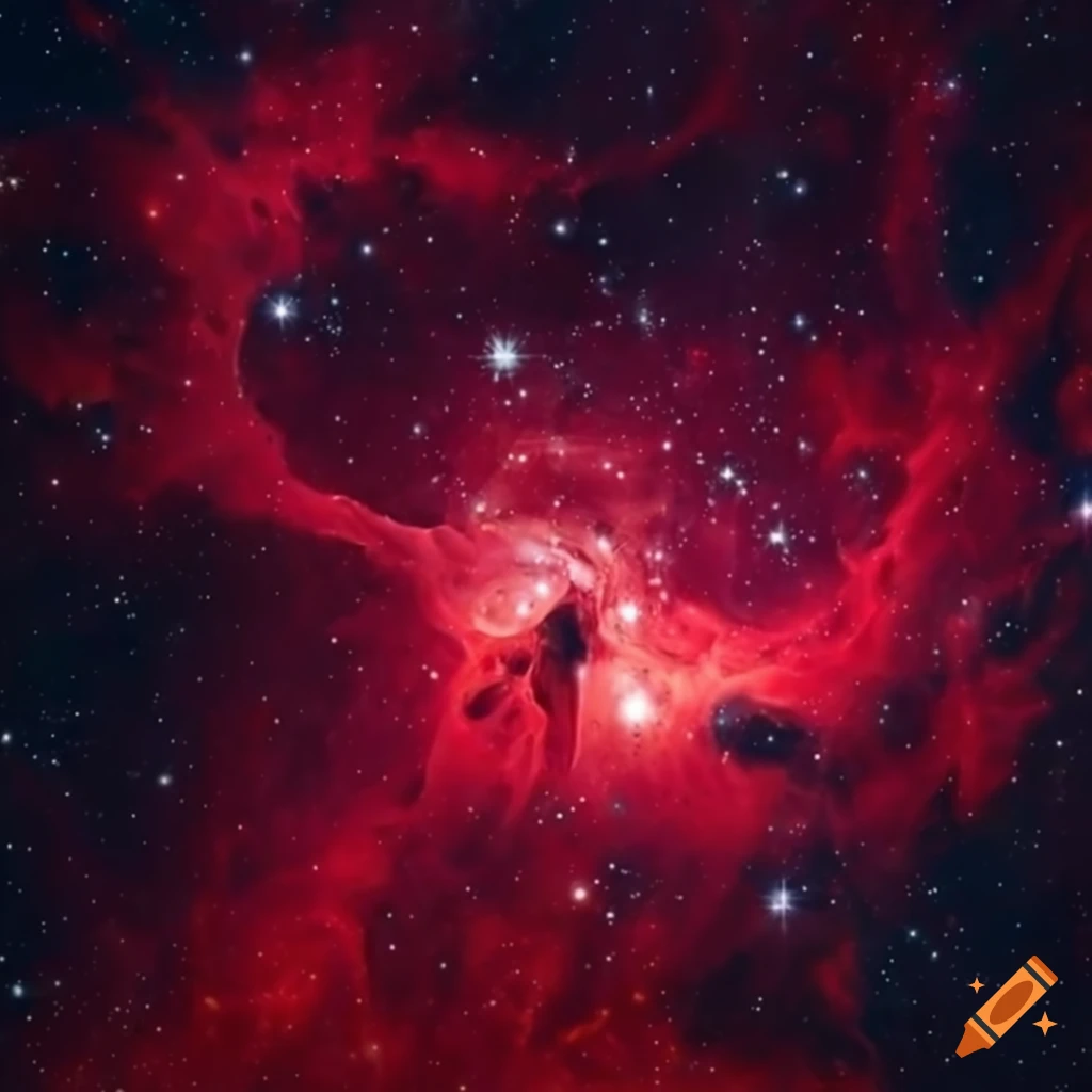abstract red nebula in deep space