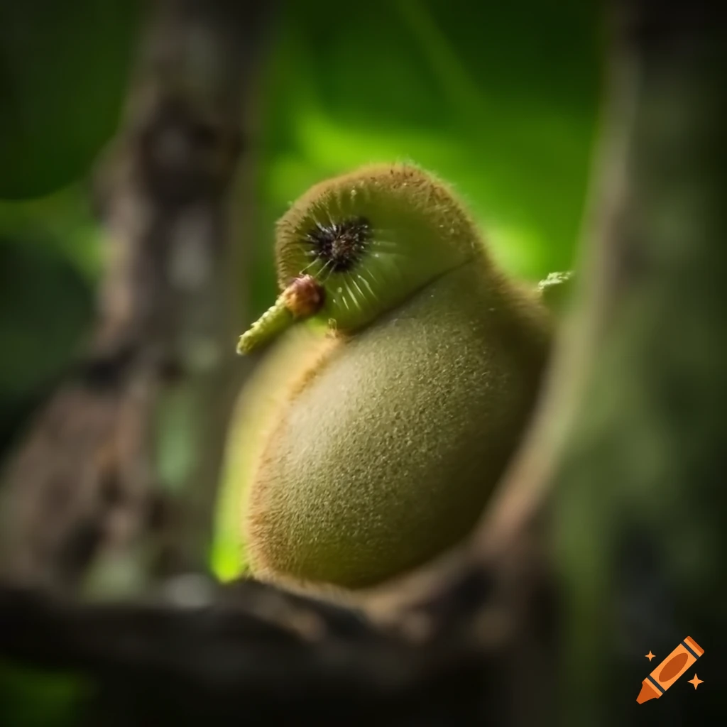 happy kiwi in a lush jungle