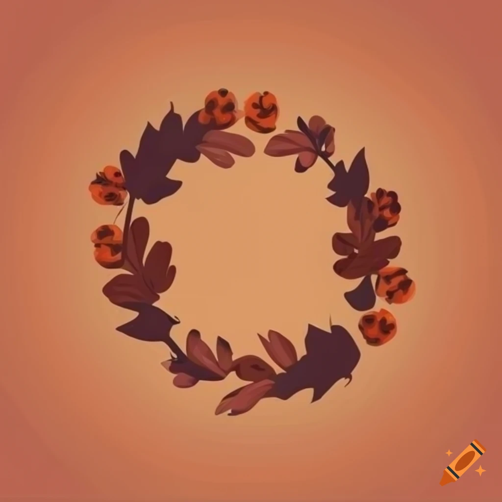 minimalist autumn wreath vector art