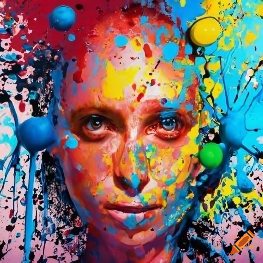 Hyper realistic splatter painting on Craiyon