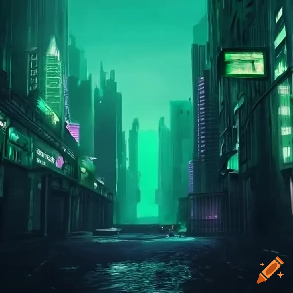 cyberpunk cityscape for parkour