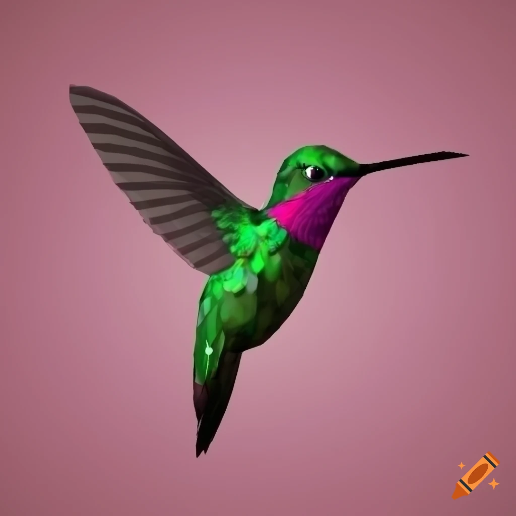 Low poly hummingbird artwork