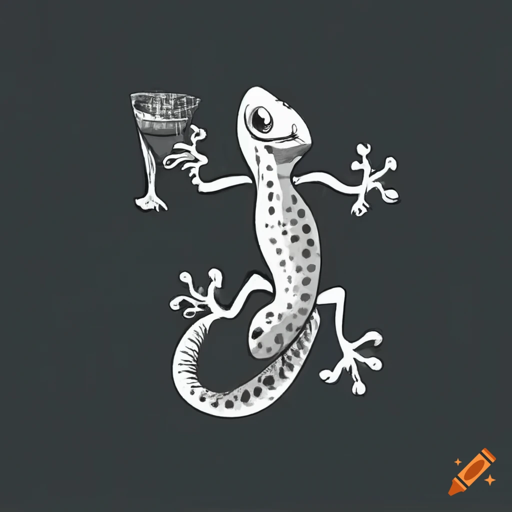 two geckos enjoying a beverage