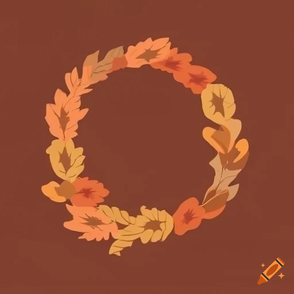 minimalist autumn wreath vector art