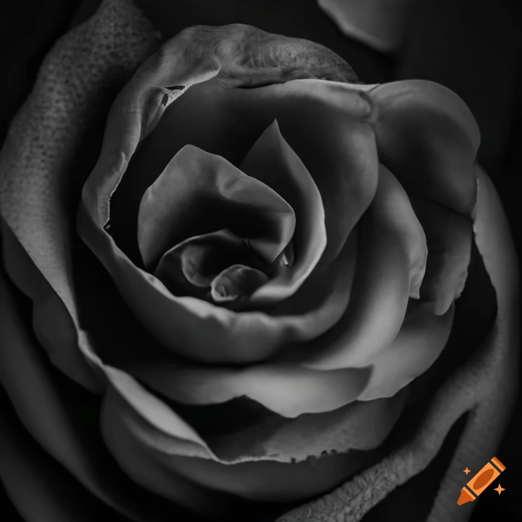 Falling petals of a black rose on a white background on Craiyon