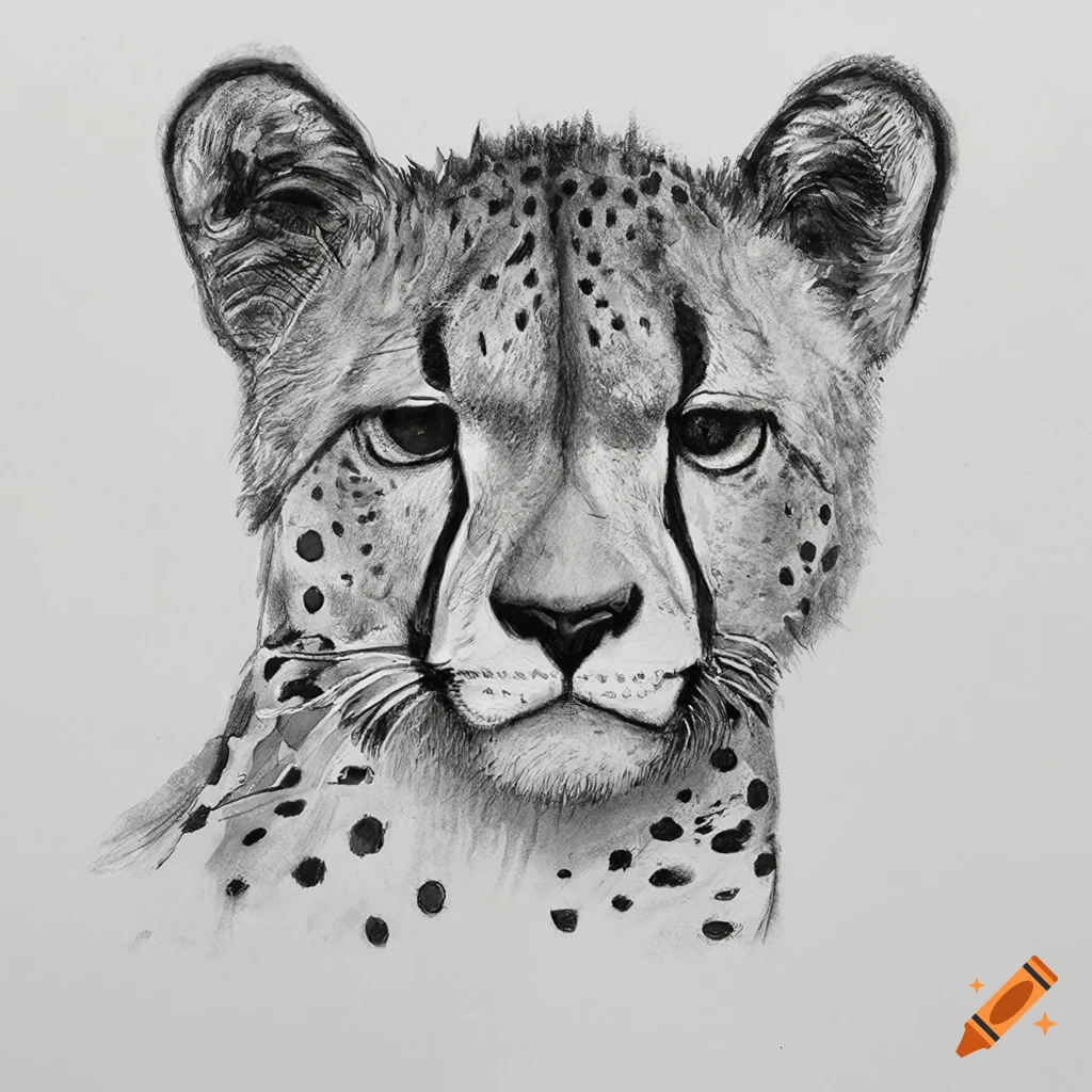 Amazon.com: Imagekind oasis, Cheetah Pencil Drawing Realistic Wildlife  Illustration by Peter Williams, Poster Art Print, Wall Decor | 44x36